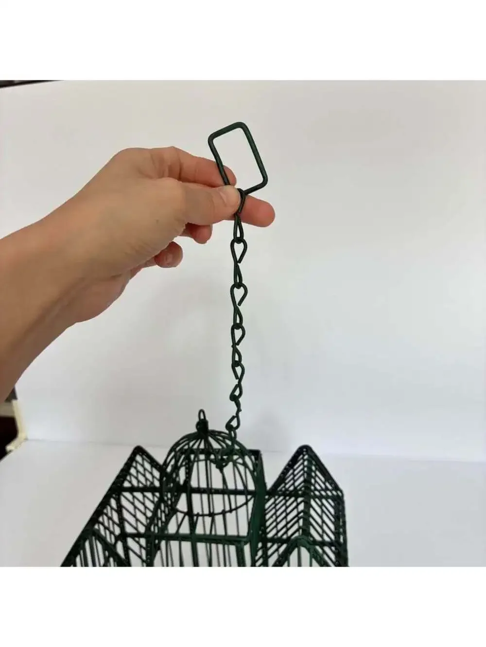 Vintage Victorian Style Metal Bird Cage Green Conservatory Decorative Display